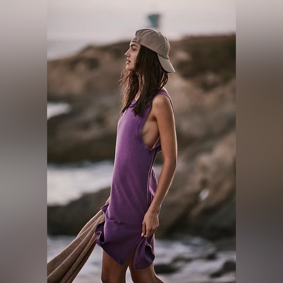 Free People Movement Hot Shot Tunic Tank NWT Champion Washed Purple - Picture 3 of 3